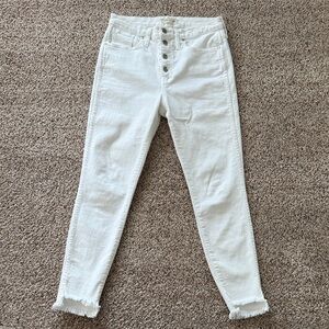 Madewell White High-Rise Button-Fly Jeans